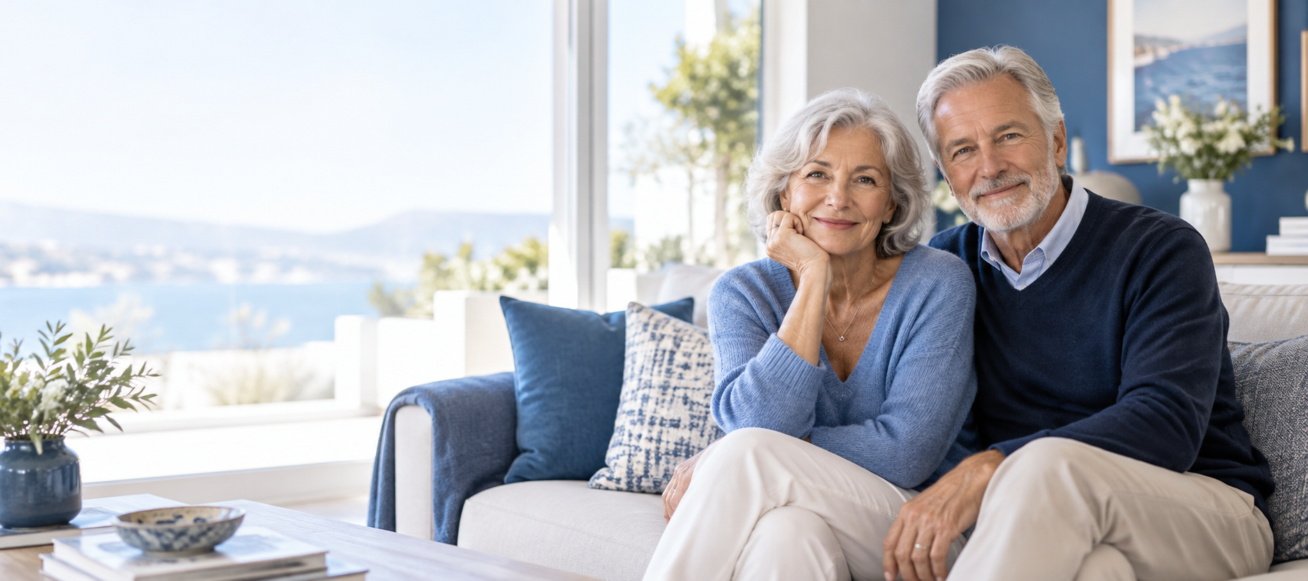 Couple senior dans un intérieur lumineux
